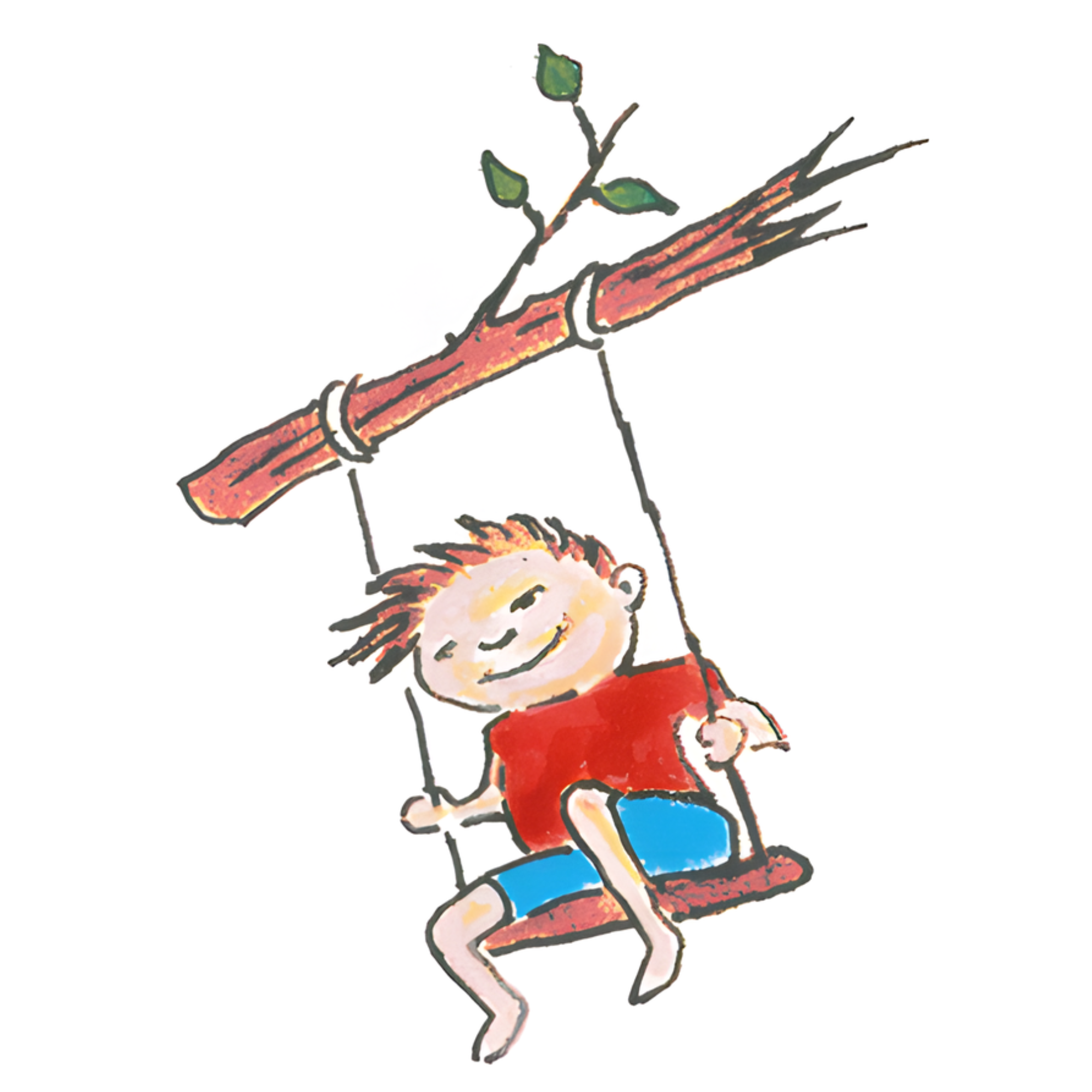 The Swing Cafe Logo, of a boy on a swing, smiling